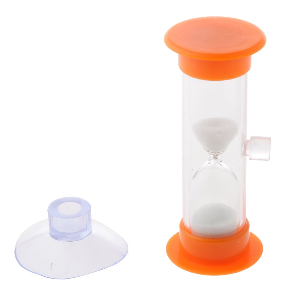 Sanduhr 2 Minuten Mit Saugnapf – Aus Kunststoff, Orange, Als Dusch-Timer, Zahnputz-Erinnerung, Für Kinder, Küche, Bad