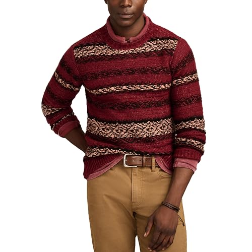 Lucky Brand Men's Fair Isle Jacquard Crew Neck Sweater