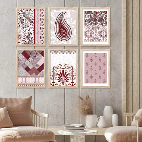 Image of kotart Premium Digital Madhubani Art Paintings with Frame for Home Decor - Framed Painting for Living Room Bedroom Office Room Decor - Painting for Wall Decoration - Pack of 6 (13x17, D)