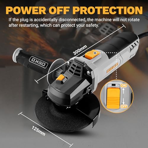 Szlifierka kątowa 125 kątowa szlifierka: DEKOPRO 125 mm 900 W Corded elektryczna szlifierka do cięcia, polerowania i szlifowania, krótki uchwyt