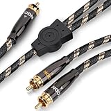 TODN RCA Y Kabel für Audiophile, O-C-C Kern, doppelt geschirmt, RCA Y Splitterkabel 1 Stecker auf 2 Stecker für Hi-Fi System, Subwoofer, Verstärker, 6.5ft/2m