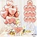 KatchOn Big Rose Gold Heart Balloons - 18 Inch, Pack of 20 | Rose Gold & Blush Pink Heart Shaped Balloons | Valentines & Galentines Day Decorations