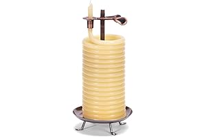 Candle by the Hour: Natural and Fragrant 100% Beeswax Vertical Candle with 80-Hour Burn Time