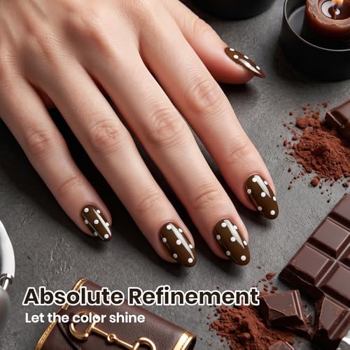 Image of Beetles Brown Gel Nail Polish - Dark Chocolate 15ML /0.51Fl Oz, Dark Brown Gel Polish, Color-Matched Bottle, Soak-Off UV LED, Long-Lasting Holiday & Fall Nails Art for DIY Beginners & Salon Pros
