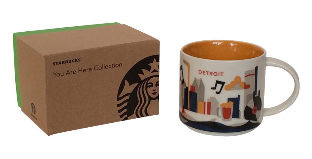 Amazon.com | Starbucks 2013 You Are Here Series Collectible Detroit Coffee  Mug: Coffee Cups: Coffee Cups & Mugs