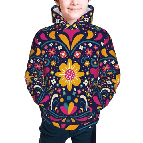 Cinco De Mayo Floral Kid Hoodies Boys Sweatshirts Girls Pullover with Pocket3