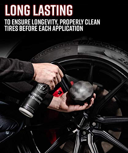 Adam's Graphene Tire Dressing - Deep Black Finish W/Graphene Non Greasy Car Detailing | Use W/Tire Applicator After Tire Cleaner & Wheel Cleaner | Ceramic Coating Like Tire Protection (16Oz) #TOP3