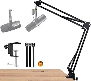 For Shure sm7b and mv7 boom arm, Mic desk stand Compatible with Shure sm7b and Shure mv7 Microphone, Shure sm7b and Shure mv7 mic arm perfect for Podcasts, Gaming, Recording.