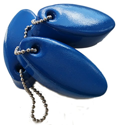 Jquad 3 Pack Blue Floating Keychain Key Floats Vinyl Covered Foam -Made In The Usa- (Blue) #TOP2