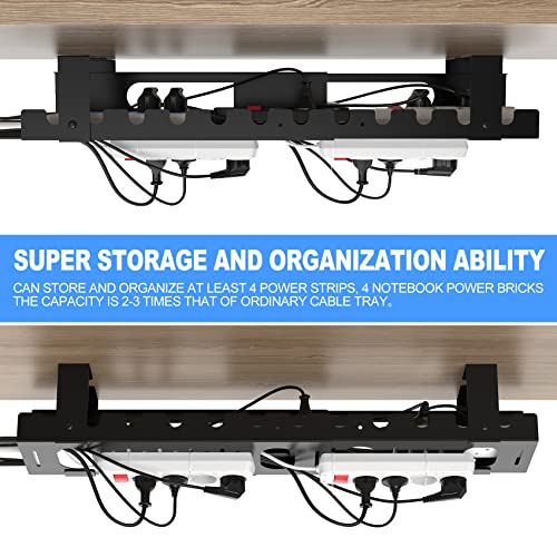 2Packs Cable Management Under Desk Tray Adjustable Large Under Table Cord Wire Organizer For Standing Desk #TOP1