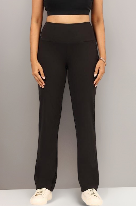 BlissClub Ultimate Straight Pants Trousers for Women with High Waist, Formal Pant for Women Office Wear with Wide Waistband
