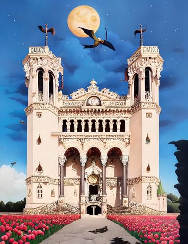 Toile murale Meechi maisons fantastiques 50 x 70 cm impression jet d'encre