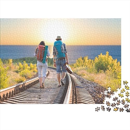 Rompecabezas imposible de madera con foto personalizada de pareja, puzzle de 500 piezas DIY