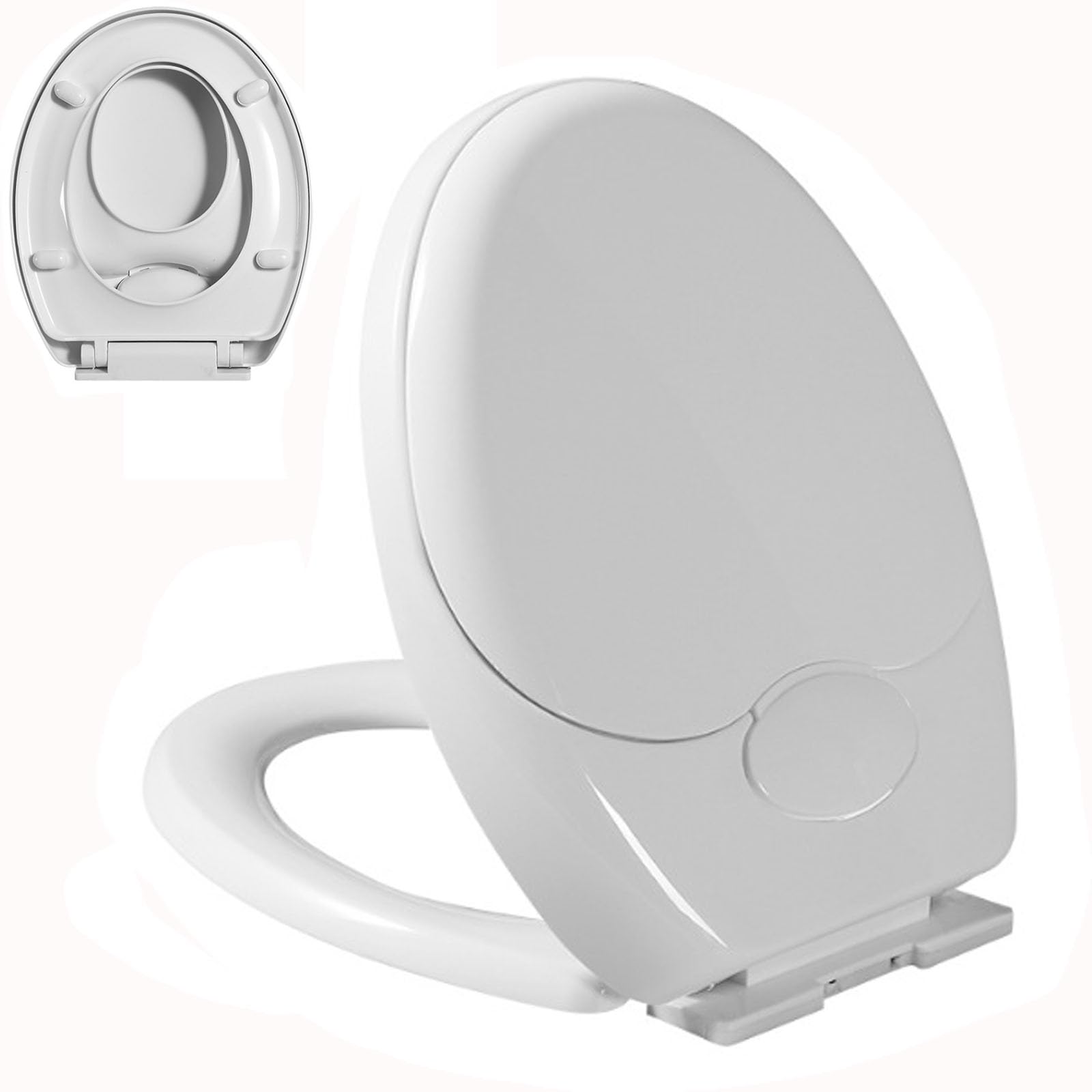 Potty Training Seat, Oval Toilet Seat, Quiet Slow Close, Easy Installation, PP, White, 44x37cm