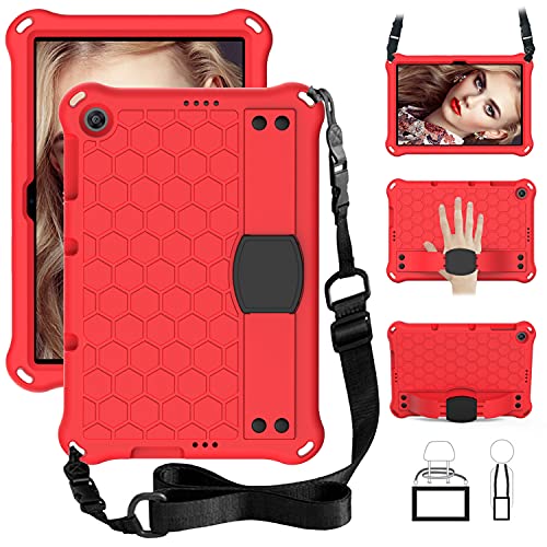 Image of for Huawei MatePad T10S 10.1"/Matepad T10 9.7"/Enjoy Tablet 2 10.1" Tablet Case for Kids,Lightweight EVA+PC Shockproof Handle Stand Cover,with Shoulder Strap Heavy Duty Tablet Cover (Red)
