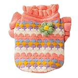 Cute Tulip Flower Sweater Winter Dog Sweater Puppy Coat Thick Dog Clothes for Small Medium Dogs Boy Girl