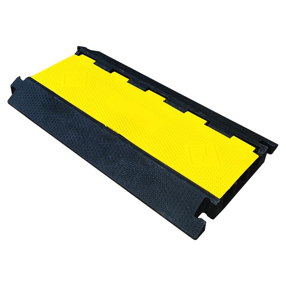 ADO - Pasacables de Suelo para protección de Cables eléctricos de 3 vías 90x48x7cm. Protector de Cables de Caucho (1- Pasacable)