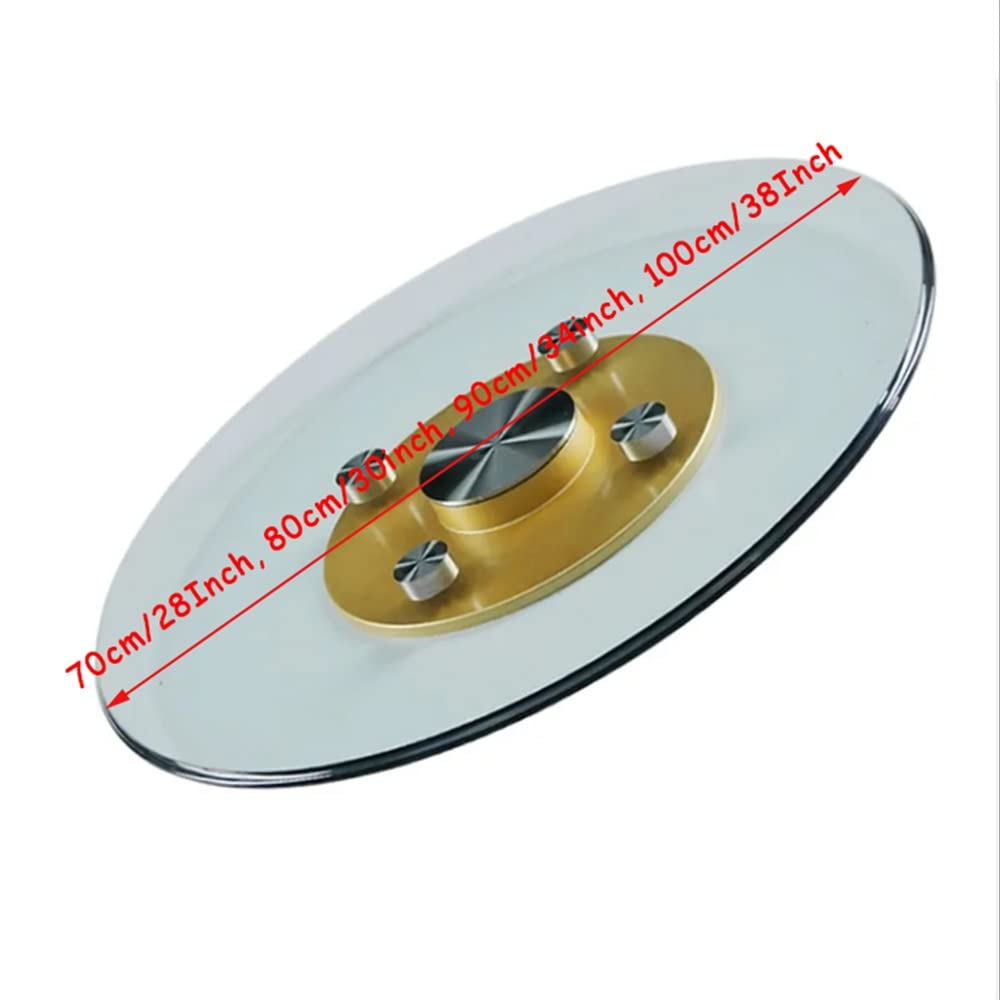 Plateau tournant de Table de 80 cm (30 Pouces), Plateau tournant Rond pour hôtel, Plateau tournant en Verre trempé Transparent, Base rotative à 360 °, Pas Facile à Incliner (Taille : 80 cm/3