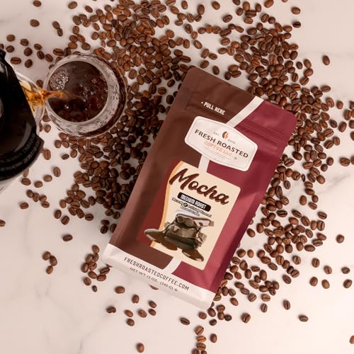 Image of Fresh Roasted Coffee, Mocha Flavored Whole Bean Coffee, Medium Roast, Kosher, 12 oz