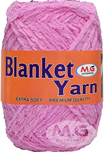 Image of M.G Enterprise Blanket Yarn Pink WL 400 gm Thick Chunky Knitting Wool Yarn. J K SA