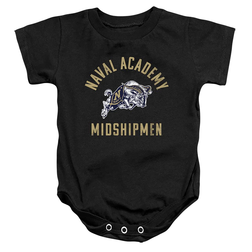 Us Naval Academy Official Usna Midshipmen Logo Unisex Infant Snap Suit for Baby,Black, 24 Months