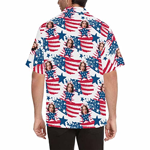 Custom Face Men's Short Sleeve Hawaiian Shirt Personalized Photo Button Shirts Beach Gift for Him in Summer3