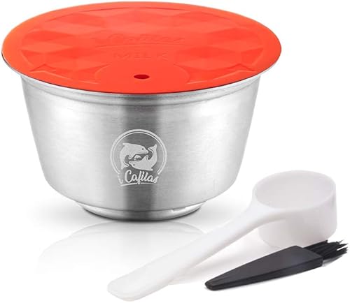 Milk Capsule,Milk Foam Pod Steel Refillable,Compatible with Dolce Gusto,Reusable Stainless