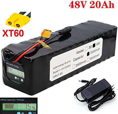 Wyyzss Electric Bike Battery 48V 20Ah Lithium Battery Ebike Battery Electric Scooter Motorcycle Battery For 1000W 750W 500W 300W 250W Bike Motor #TOP1