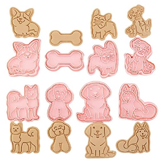 8 Piezas Moldes Galletas Animal，3D Juego De Cortadores De Galletas Para Perros Para Galletas Juego De Moldes para Cookie, Pasteles, Fondant, Azúcar Chocolat