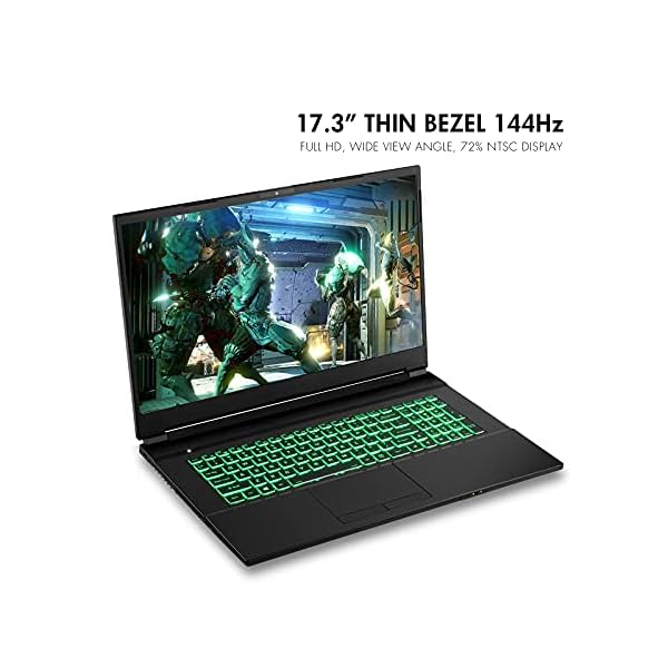 Sager NP7879PQ 17.3-Inch Thin Bezel FHD 144Hz 72% NTSC Gaming Laptop, Intel i7-11800H, RTX 3060 6GB, 32GB RAM, 1TB NVMe SSD + 1TB HDD, Windows 10