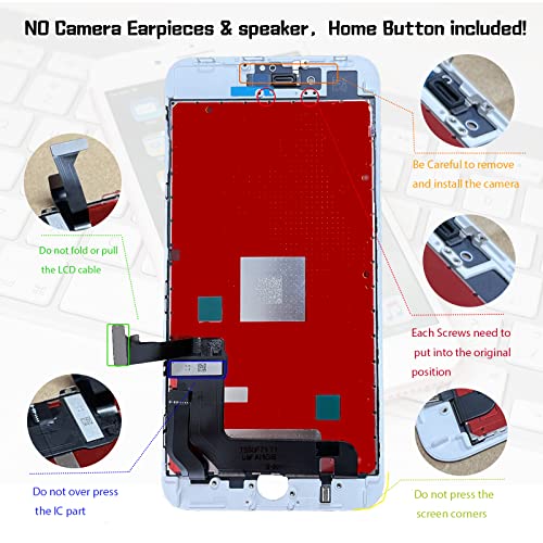 Reepanel For Iphone 8 Plus Screen Replacement Kit 5.5" Lcd Display Iphone 8 Plus Replacement Screen Digitizer Full Assembly With Repair Tools Kit For A1864, A1897, A1898 #TOP1