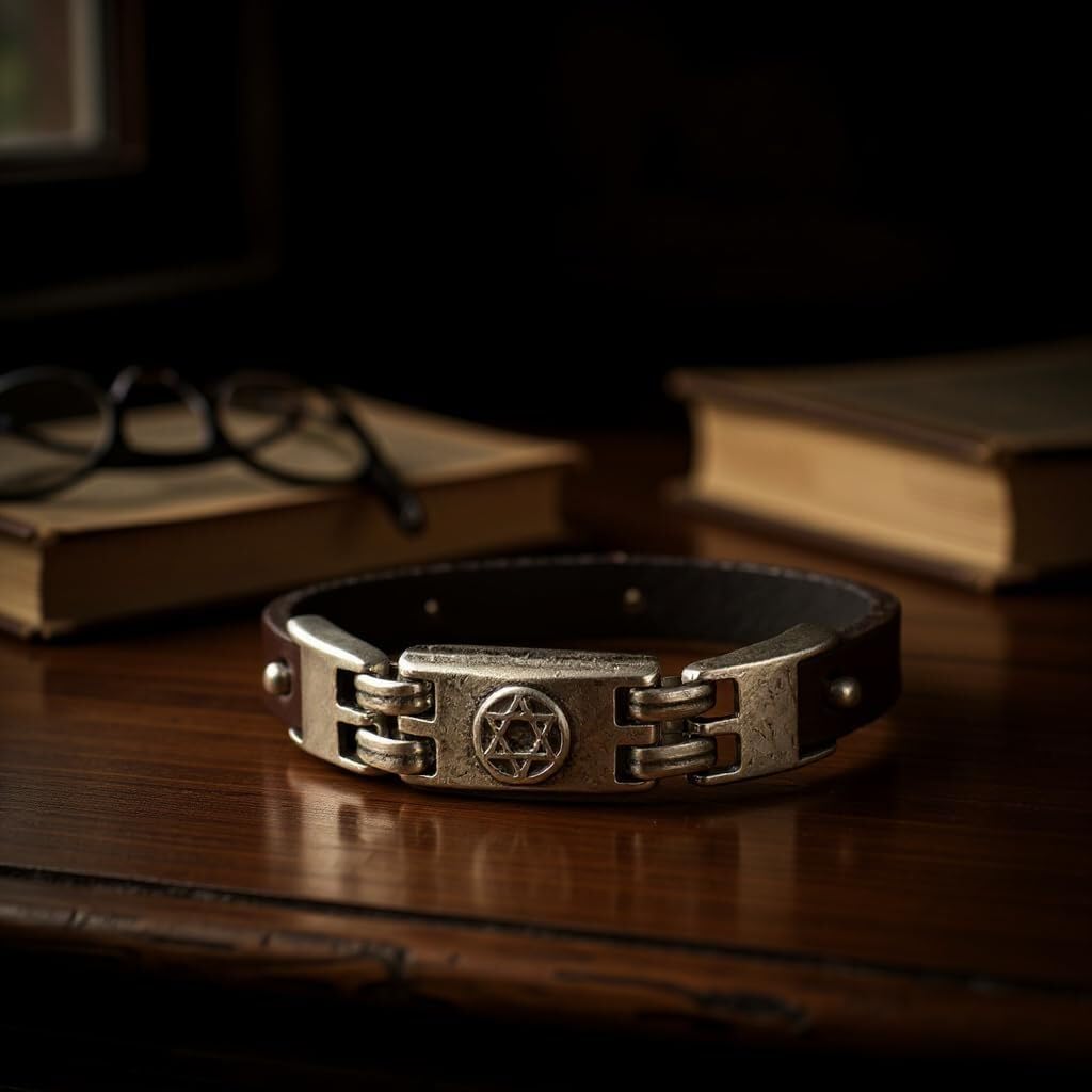 Alef Bet by Paula Handmade Adjustable Leather Religious Charm Bracelet, Jewelry Gift for Women & Men - Image 3