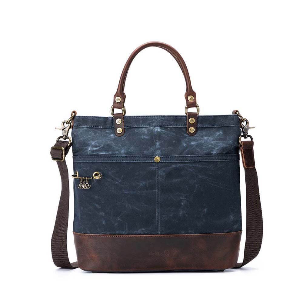 Della Q Canvas Tote, Blue, One Size