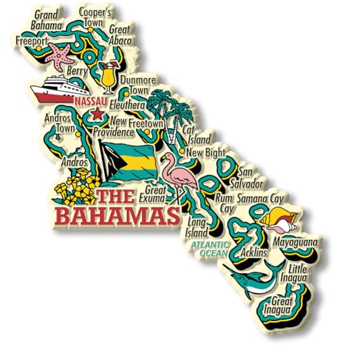 Imán decorativo mapa jumbo Bahamas 4 pulgadas