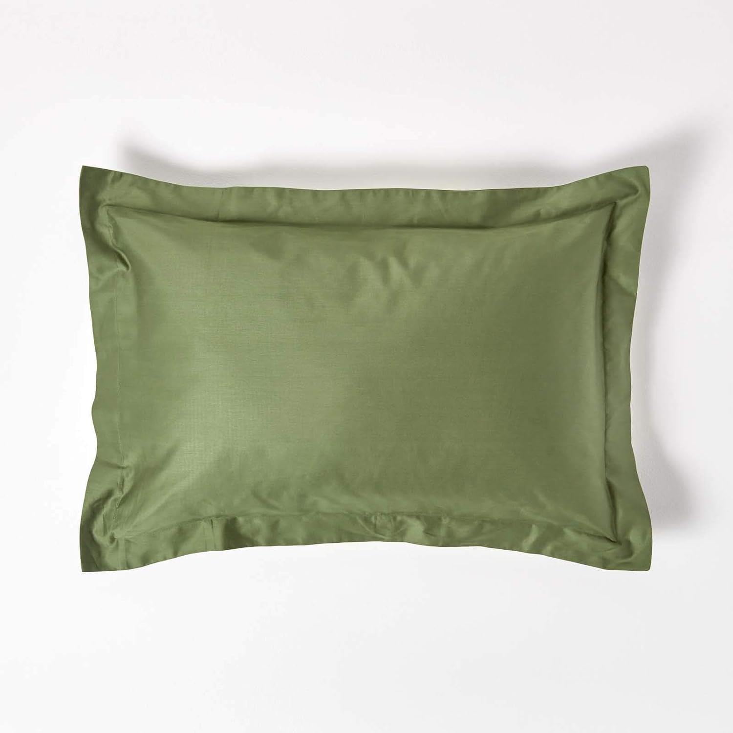 Homescapes Moss Green Organic Cotton Oxford Pillowcase Standard Tc 600 Thread Count Equivalent Housewife Pillow Case Pack Of Size 2