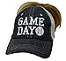 Cocomo Soul Womens Game Day Baseball Hat | Game Day Baseball Messy Bun High Ponytail Hat | Game Day Baseball Cap | Baseball Mom Hat | Baseball Game Day Hat 211 Dark Grey