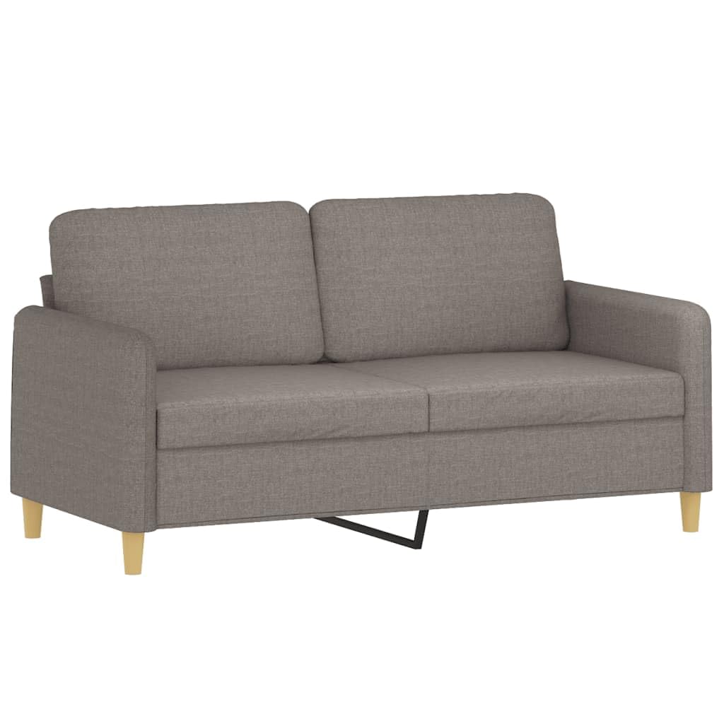3-częściowy komplet mebli z poduszkami, materiał taupe, wytrzymały metalowy stelaż, 158 cm, 2-osobowa, wygodna mała sofa do salonu i salonu