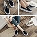 UJoowalk Womens Black Comfortable Casual Canvas Slip On Fashion Sneakers Loafers Walking Skate Shoes - Size 7