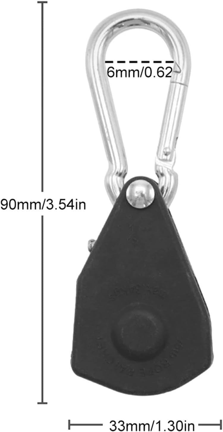 Paracord tensioner Rope Buckle Tightener Pulley Ratchet Hanger Windproof Cord Adjuster Fastener for Awning Canopy Accessories(Black)