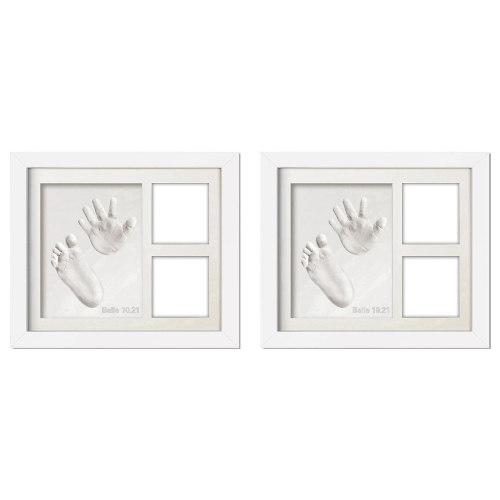 2X Kit Carino di e Impronte di Bambini, Cornice Ricordo con Impronte di di Neonati, Kit di Argilla con Impronte di Animali Domestici, Cornici per Foto