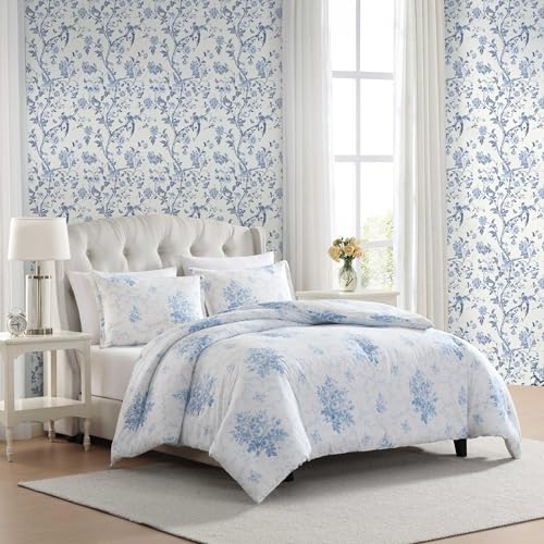 Parure de lit double en coton Laura Ashley bleu pour chaque saison