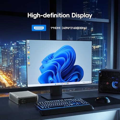 Image of 4*RJ45 Network Ports Industrial mini PC,Fanless mini pc Alder Lake-N97 Quad-core 8GB+128GB, 1*HDMI, 2*USB3.2, 2*USB2.0, 2*COM RS232 /RS485,Windows 11 Pro Linux Samll Desktop Computer