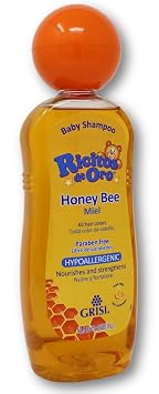 Honey Bee Ricitos de Oro Shampoo| Baby Shampoo with Pop-Up Rattle Cap, Paraben Free Product for Babys Delicate Hair; 13.5 Fl