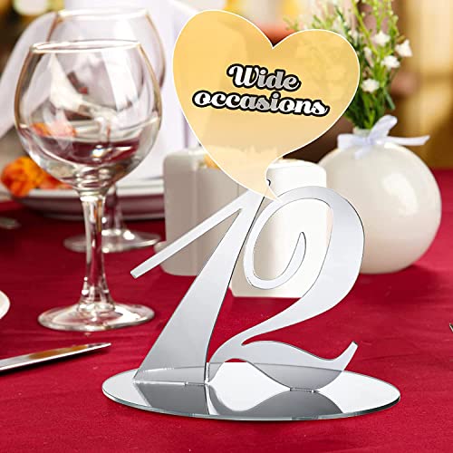 Porte-numéro de table de mariage acrylique argenté pour réception festive - 7