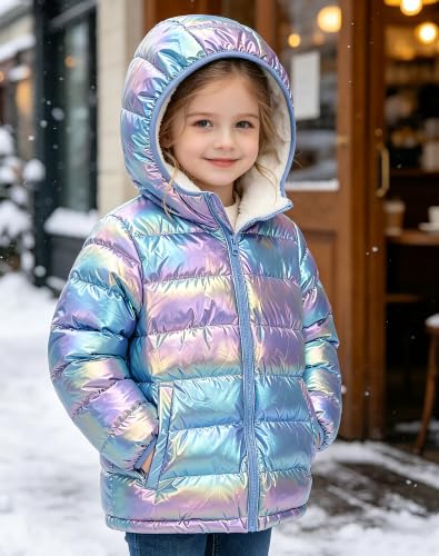 Image of Lovekider 4-12 Years Girls Hooded Puffer Jacket Warmth Padded Winter Coat