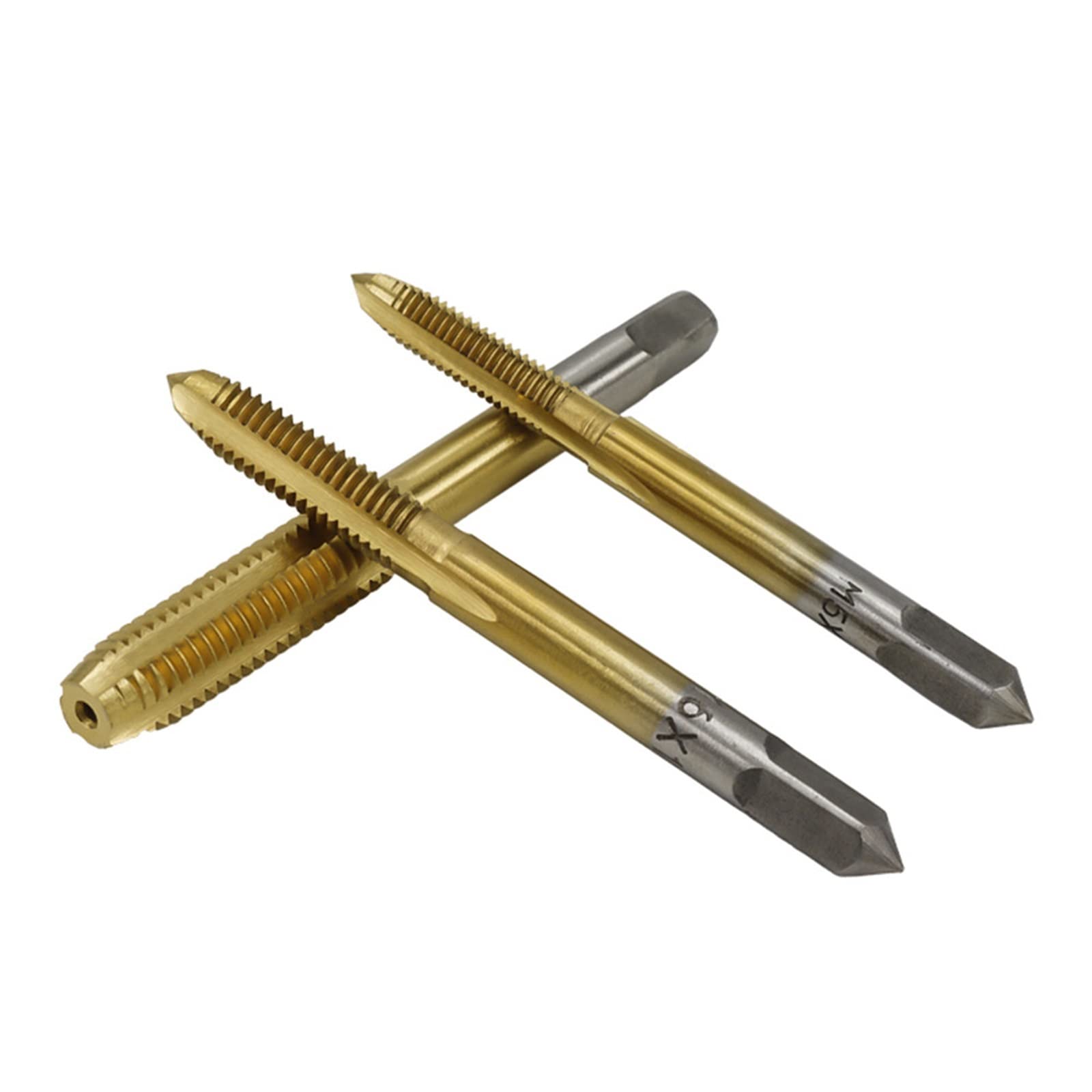 Set di 5 Maschi a Mano Rivestiti in Titanio M3 M4 M5 M6 M8 HSS con scanalatura Dritta, Maschi per Filettatura Destra, Set di Punte filettate MINGPING