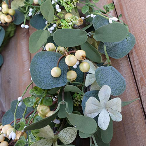 Bibelot Artificial Green Leaf Eucalyptus Wreath,Berry Wreath For Spring,Summer thumb #5