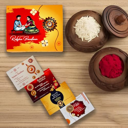 Image of inchPremium Rakhi for Brother | Handcrafted Raksha Bandhan Rakhi Bracelet for Bhaiya | Designer Traditional Rakhi Thread with Roli Chawal & Greeting Card | Rakhi Gift for Adults inch