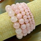 Wholesale Natural Gemstone Beads Stretch Bracelet Healing Reiki 4,6,8,10,12mm (4mm, Rose Quartz)