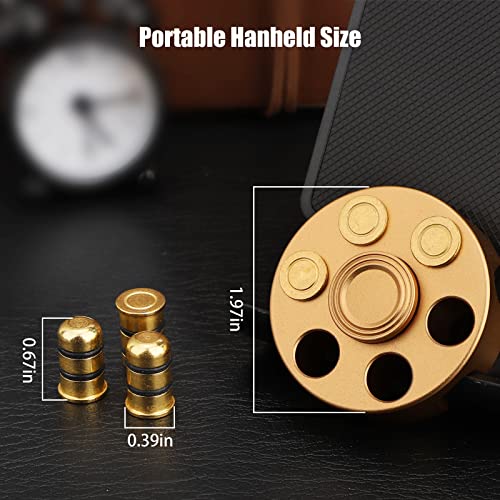 Cool Fidget Spinner Toy for Adults Kids Portable Alloy Fidget Cube for Boy Men Metallic Hand Spinning Brain Development Toy Gift for Party Favors (Gold) - Image 3